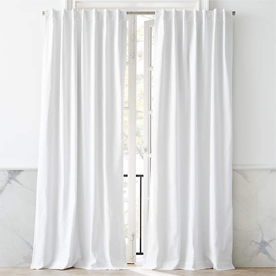 Basketweave White Blackout Window Curtain Panel 48"x120"