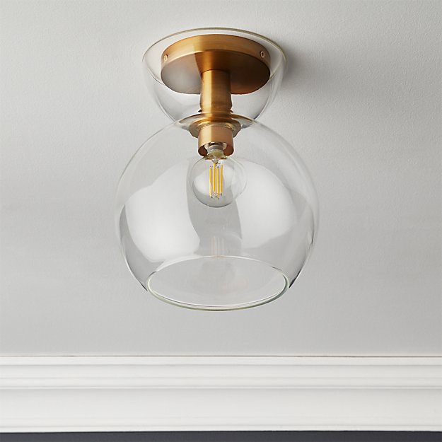 Bubble Glass Brass Flush Mount Light Reviews Cb2