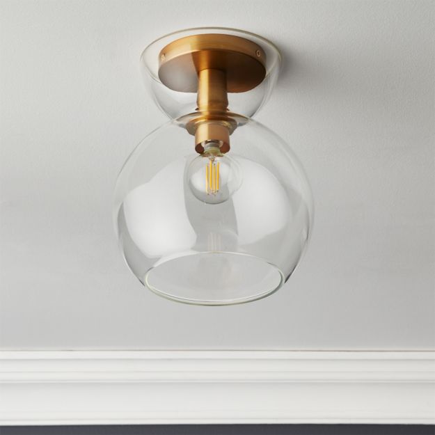 bubble glass flush mount light