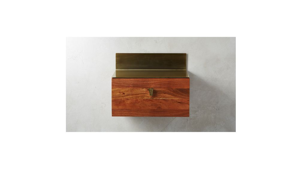 Build Acacia One Drawer Wall Mounted Cabinet Cb2