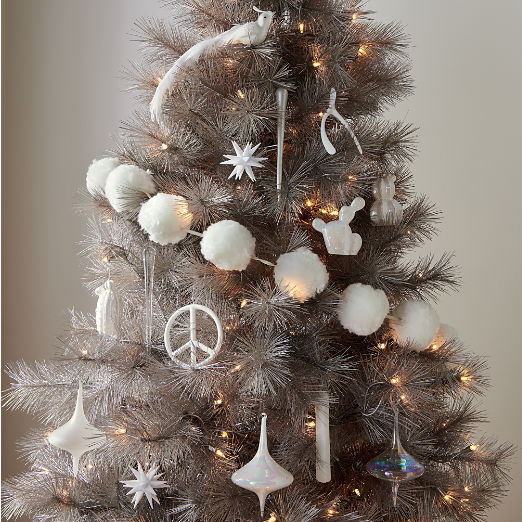 Opaque White Star Christmas Tree Ornament