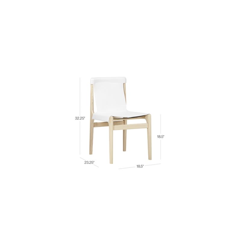 View Burano White Leather Sling Dining Chair Set of 4 - image 2 of 7