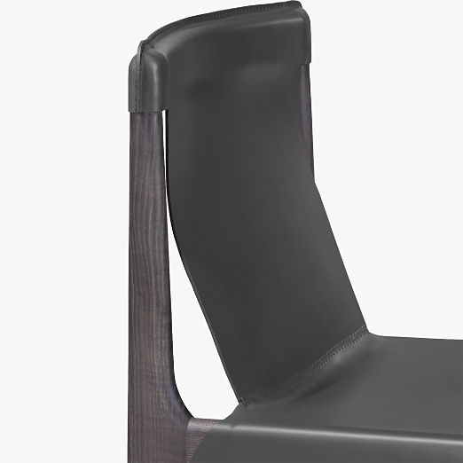 Burano Charcoal Grey Leather Sling Dining Chair Set of 4