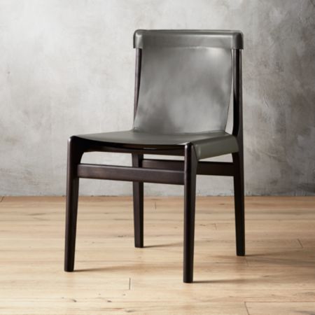 Burano Charcoal Grey Leather Sling Chair