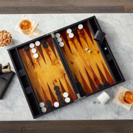 Burl Wood Backgammon Set