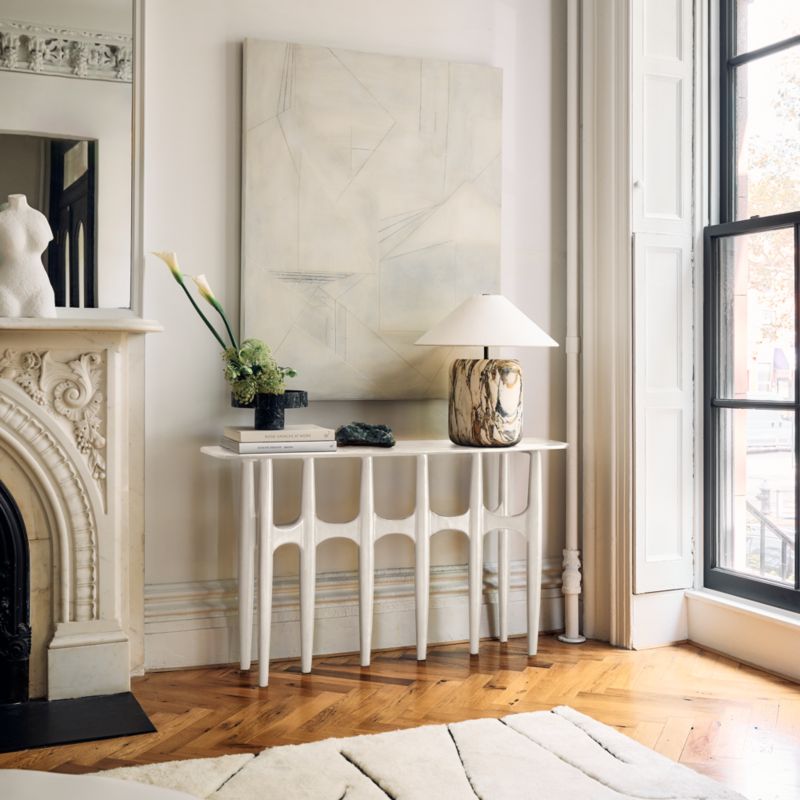 Bixby 52" White Cast Aluminum Console Table - image 3 of 14