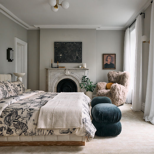 Ruched Dark Teal Velvet Pouf