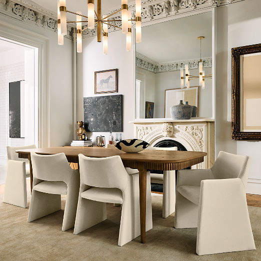 Providence 90" Rectangular Cerused Oak Wood Dining Table
