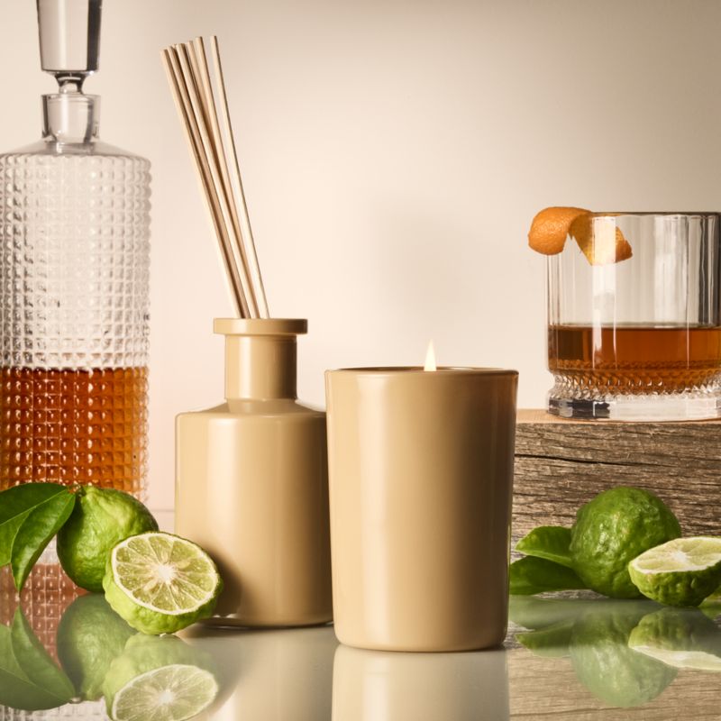 CB2 Bergamot + Bourbon Scented Glass Candle 7oz - image 1 of 4