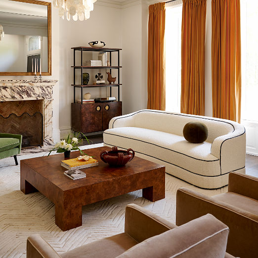 Scatola 48" Square Brown Burl Wood Coffee Table