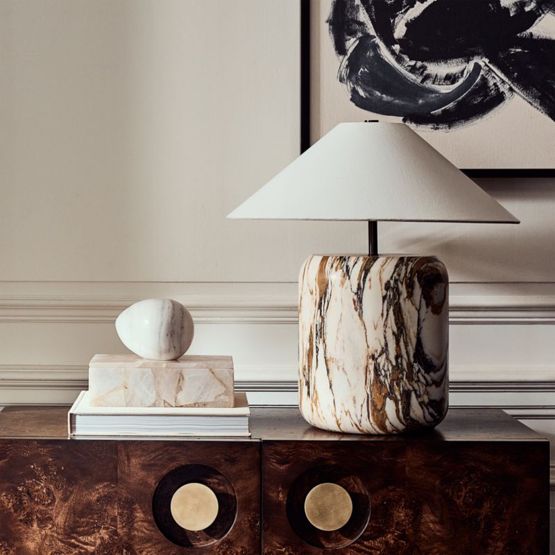 Block Golden Calacatta Marble Table Lamp - image 4 of 12