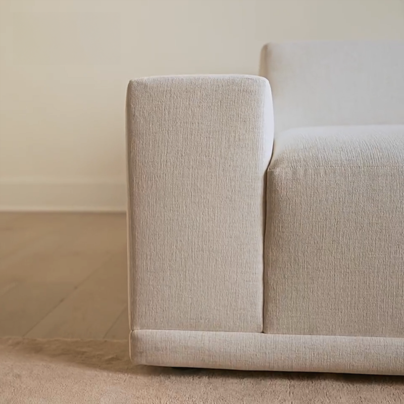 Faible 99" White Performance Deep Depth Fabric Sofa - image 9 of 11