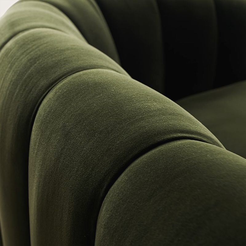 Fitz 72.5" Channeled Green Velvet Loveseat - image 9 of 15