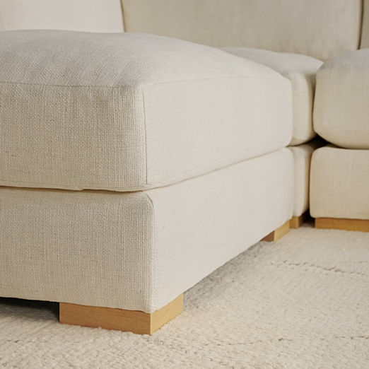 Piazza 4-Piece Modular Camel Brown Boucle Sectional Sofa with White Oak Legs