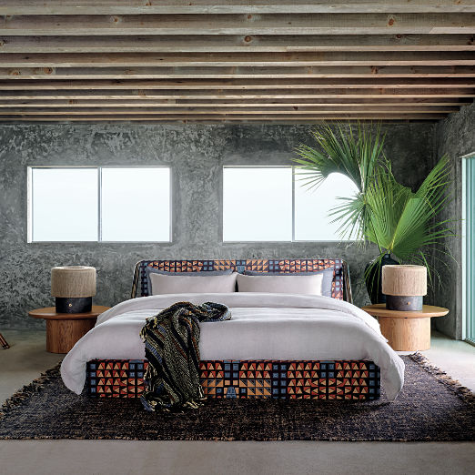 Ramble Short Dark Brown Ceramic Table Lamp with Jute Shade by Kravitz Design