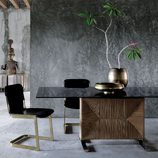Rake Black Leather Chair by Kravitz Design