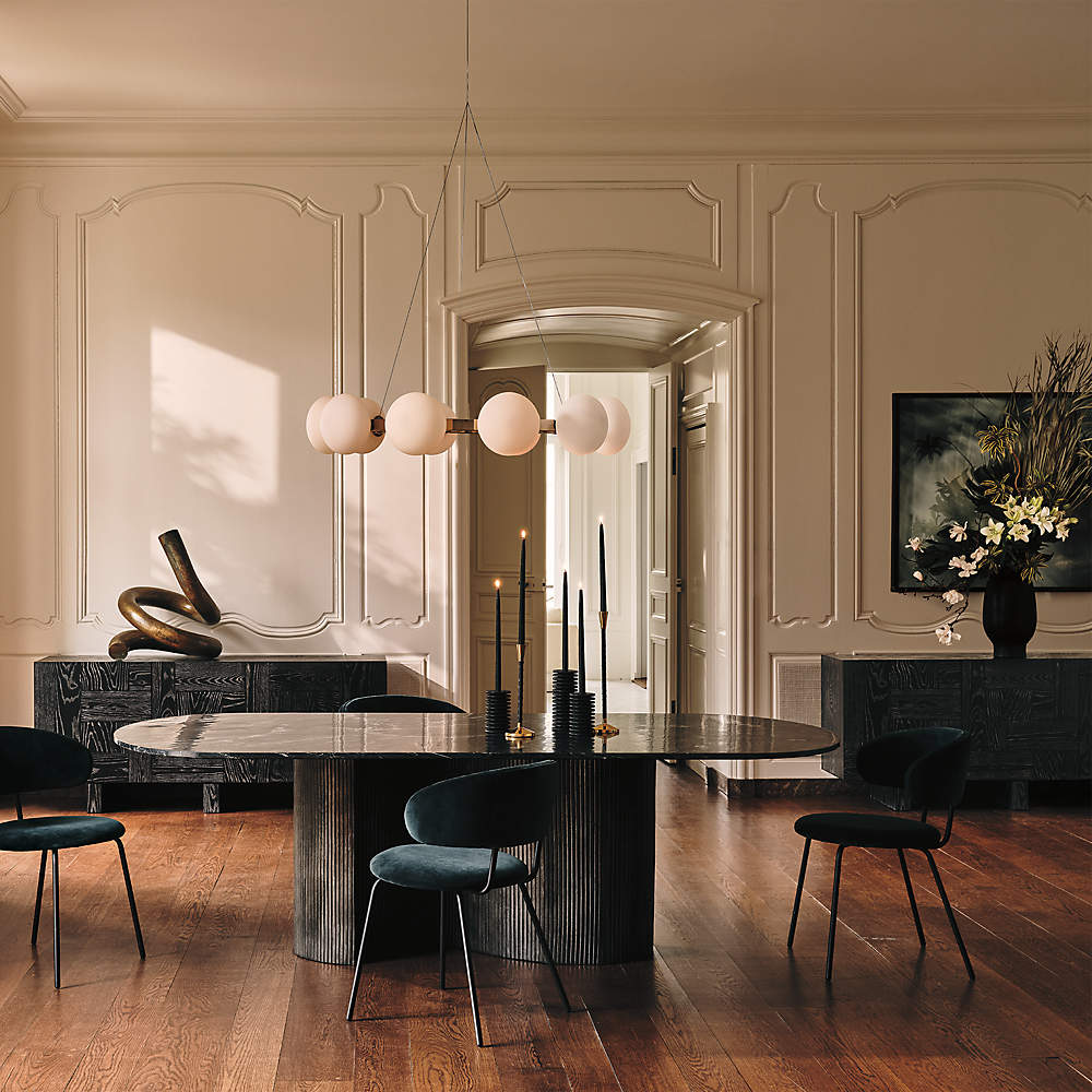 Birba Modern Black Velvet Dining Chair Reviews CB2