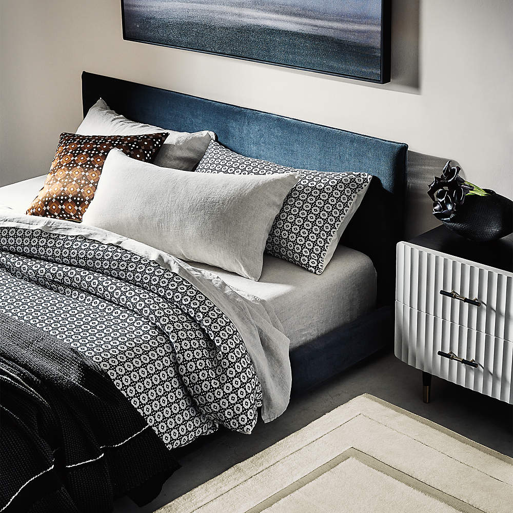 Navy and discount white euro shams
