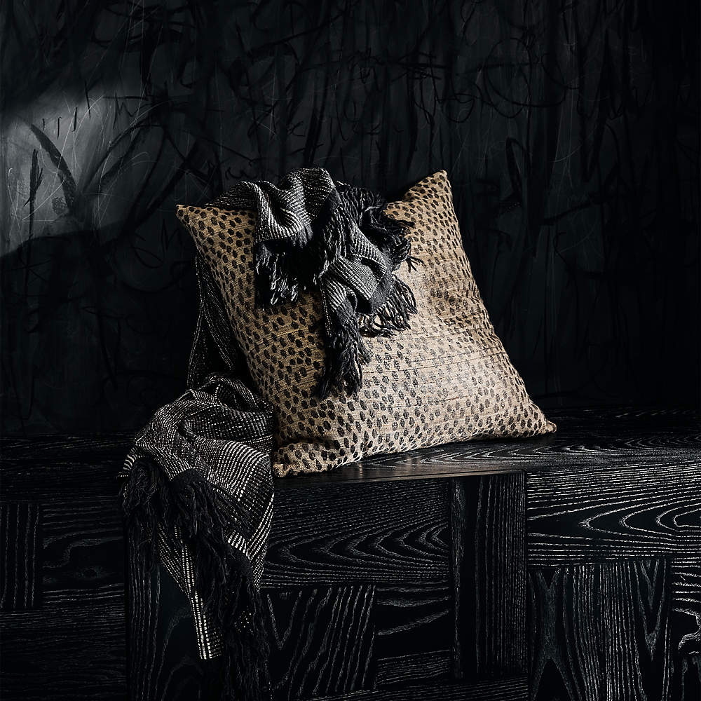 Nala Woven Striped Black Throw Blanket Reviews CB2