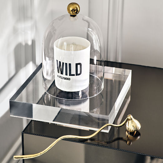 Glass Cloche with Unlacquered Brass Knob