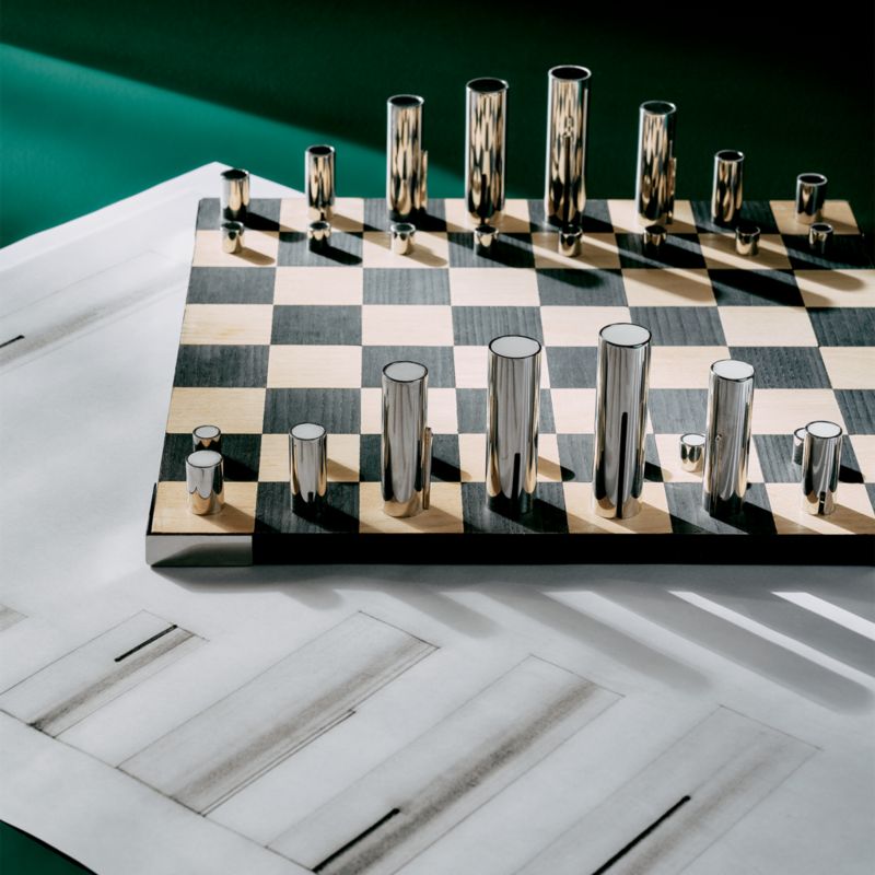 Famiglia Modern Stainless Steel Chess Set by Gianfranco Frattini - image 4 of 6