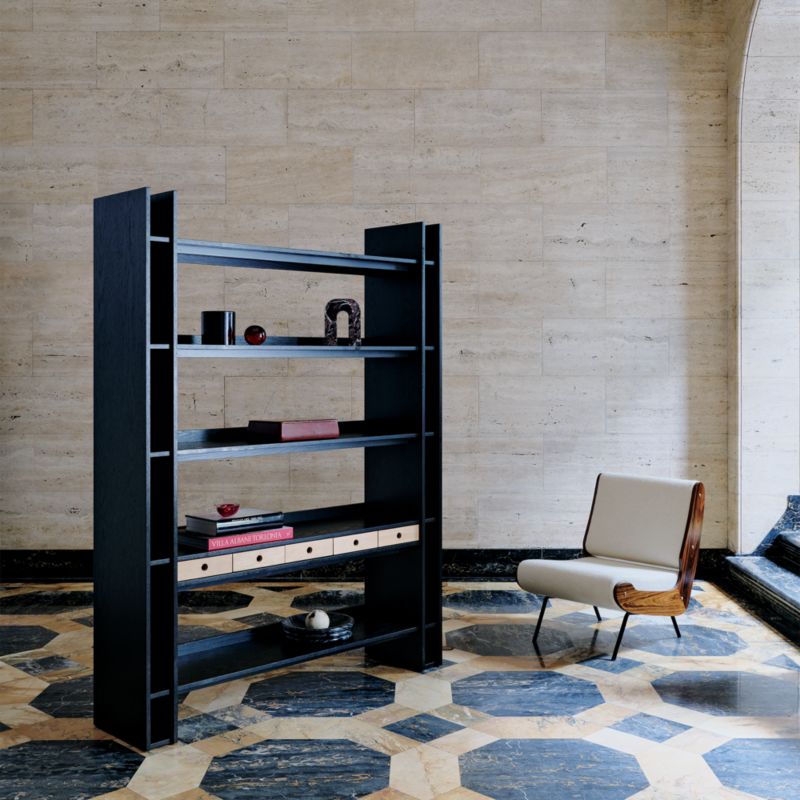 Genova Black Ebonized Oak Bookcase by Gianfranco Frattini - image 4 of 13