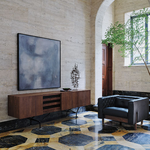 Paraggi 86" Walnut Wood Credenza by Gianfranco Frattini