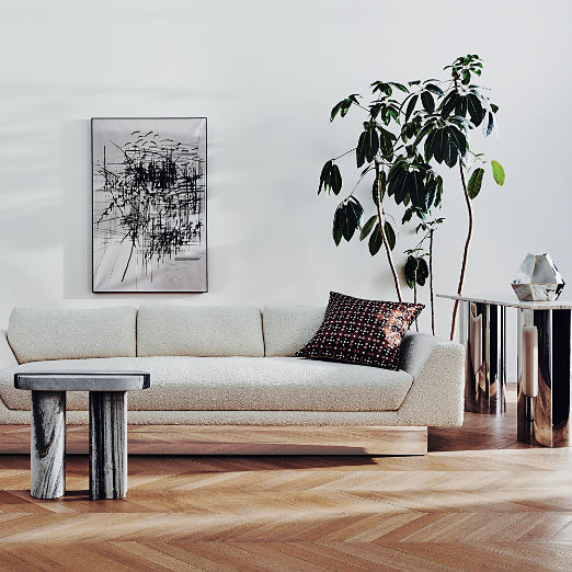 Livello White Marble Side Table