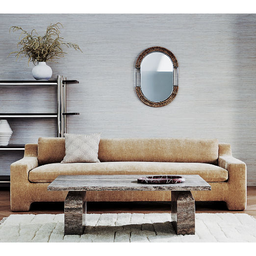Durant 100" Wheat Velvet Sofa