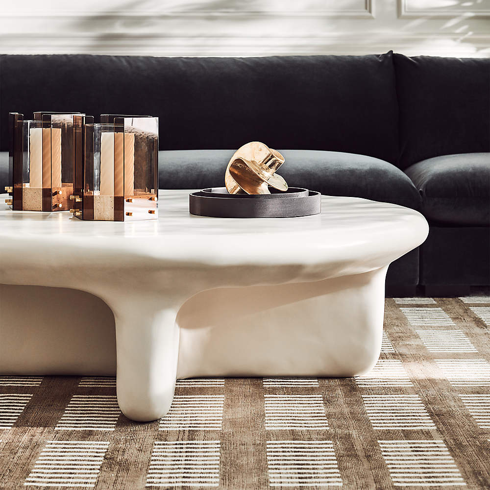 Cb2 white store round coffee table