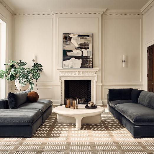 Deseo Charcoal Grey Performance Velvet Deep Depth Ottoman