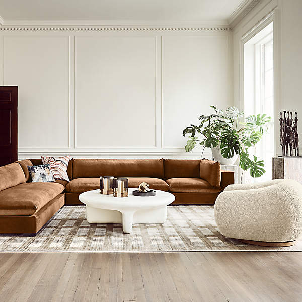 Cb2 leather loveseat hot sale
