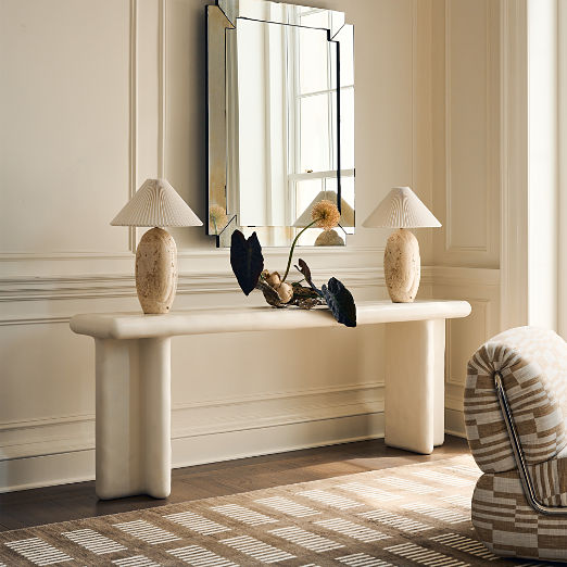 Bodene 82" Ivory Resin Console Table