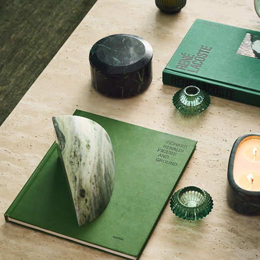 Ice Jade Green Marble Bookend