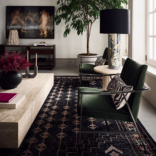 Blair Green Velvet Accent Chair by Paul McCobb Set of 2