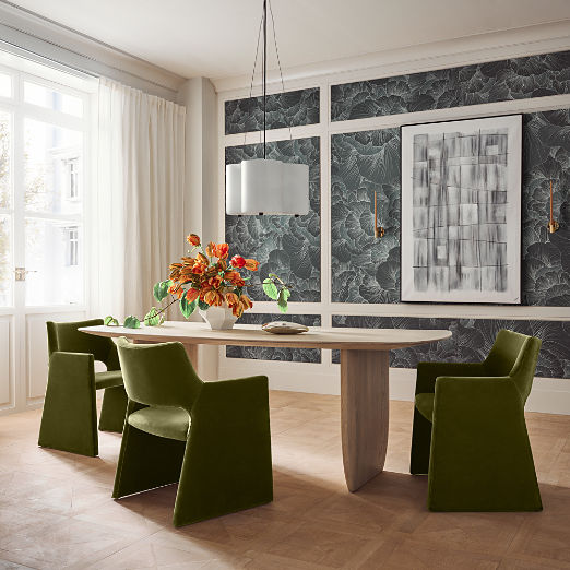 Foley Olive Green Velvet Dining Armchair Set of 4