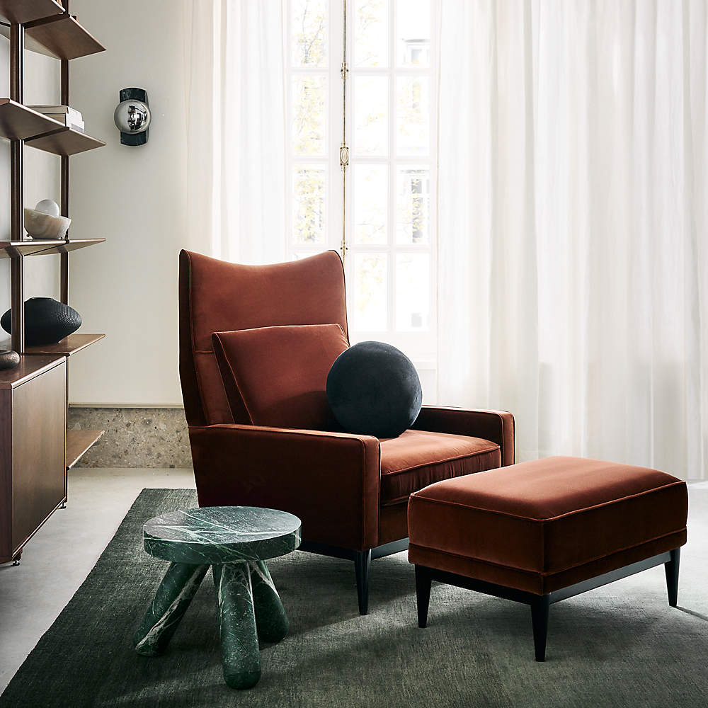 Embassy Bronze Brown Velvet Lounge Chair Model 314 by Paul McCobb