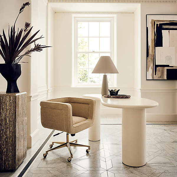 Cb2 velvet office chair sales