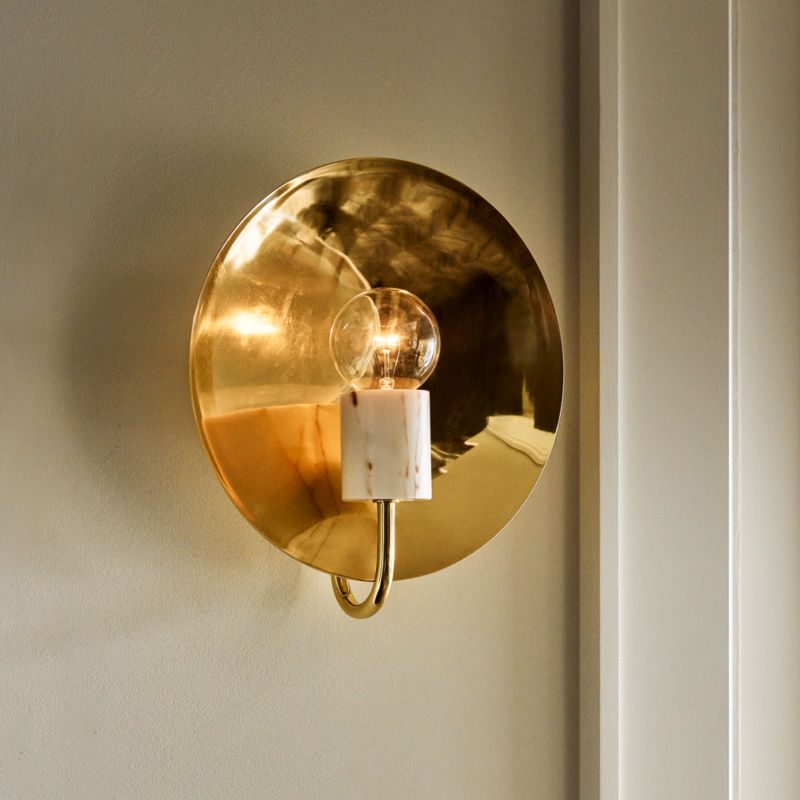 Vera Polished Brass and Marble Wall Sconce - image 5 of 9