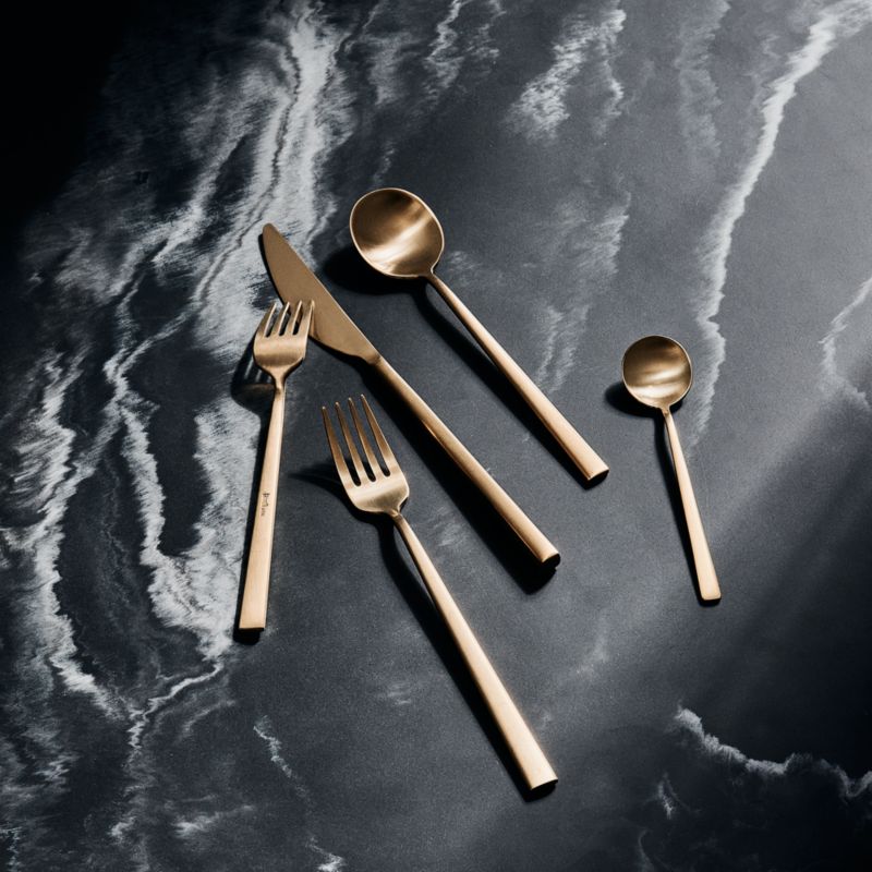 Galileo 5-Piece Brushed Gold Flatware Set - image 4 of 5