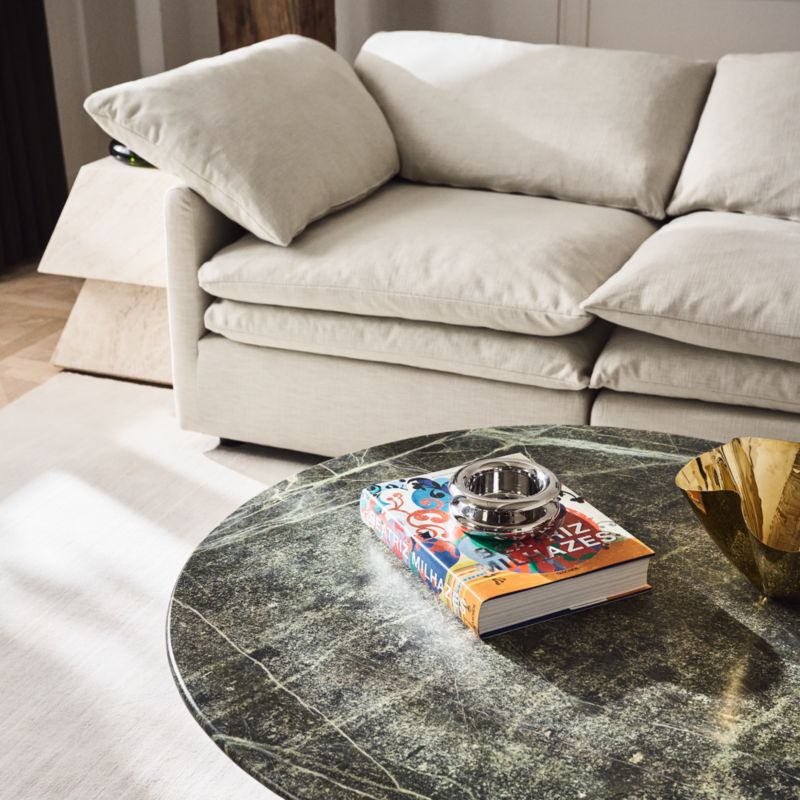 Pasar Round Green Marble Coffee Table - image 5 of 11