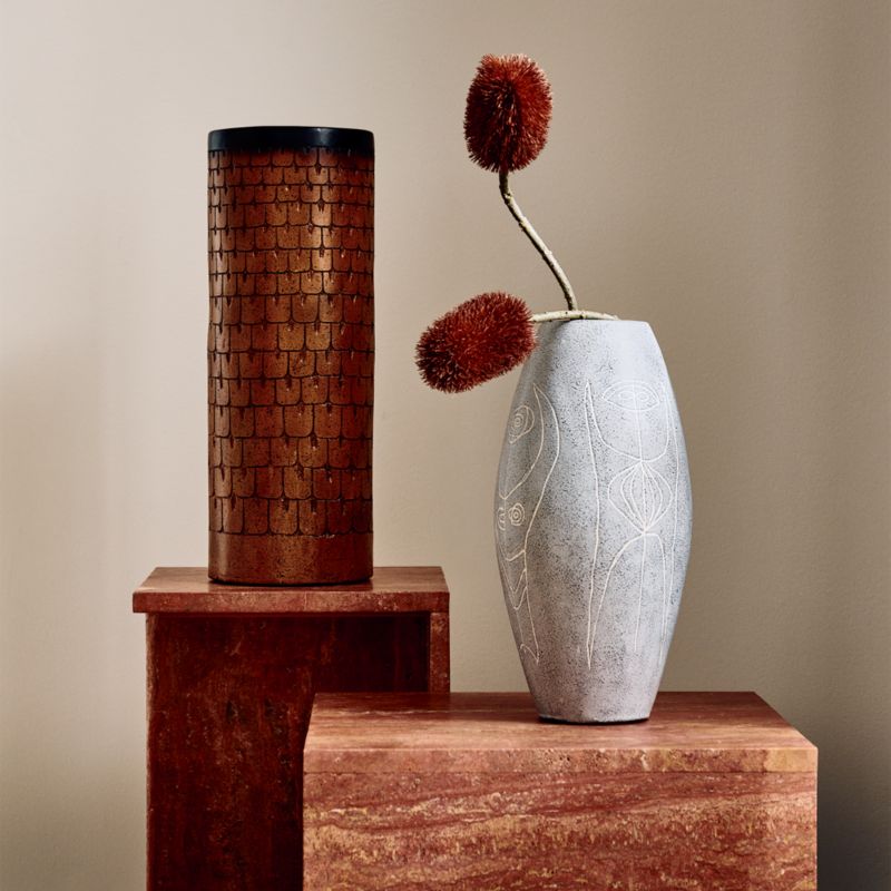 Tovek Grey Terracotta Vase by Ackerman - image 6 of 7