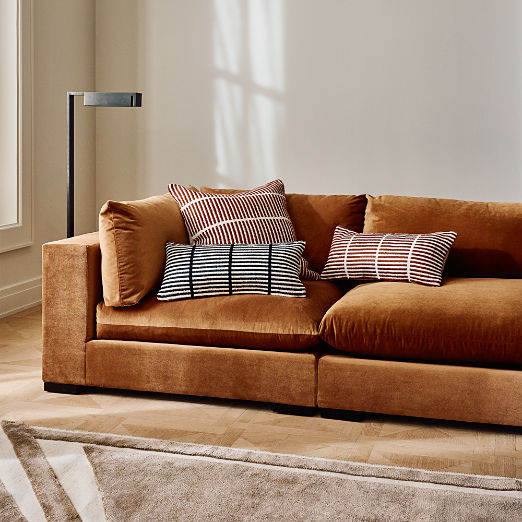 Deseo 4-Piece Modular Copper Brown Performance Velvet Deep Depth Sectional Sofa