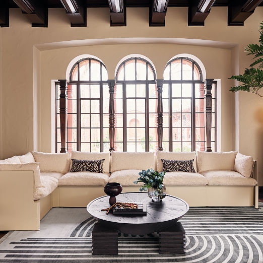 Dome 47" Round Ebonized Oak Wood Coffee Table