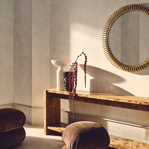 Niche 70" Neutral Burl Wood Console Table