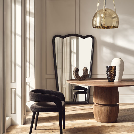 Lisette Brown Performance Fabric Dining Armchair