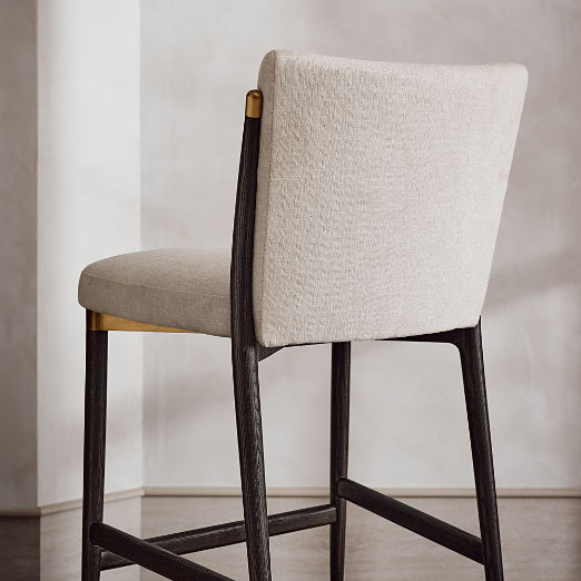 Norrie Snow White Performance Fabric Dining Counter Stool Set of 2