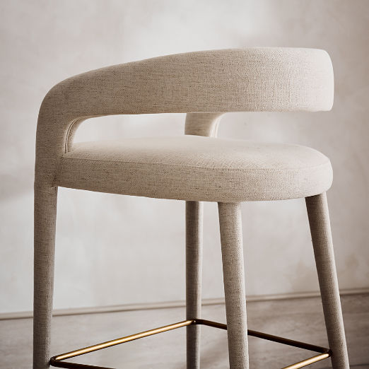 Lisette White Performance Fabric Counter Stool