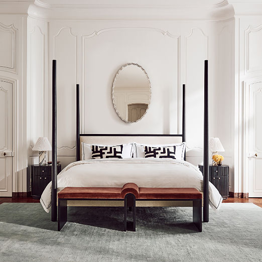 Arc 67.5" Bronze Brown Velvet Bench