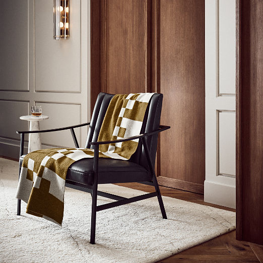 Blair Black Leather Accent Chair by Paul McCobb Set of 2